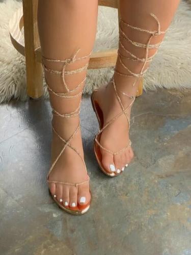 Slip-On Summer Lace-up Sandals