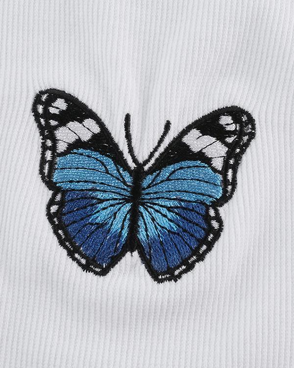 Cute Butterfly Printing Cotton Tank Tops