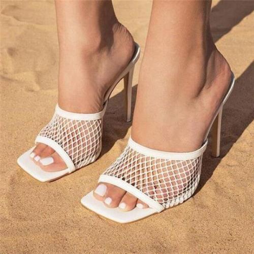 2020 Fashion High-heeled Net Sandals