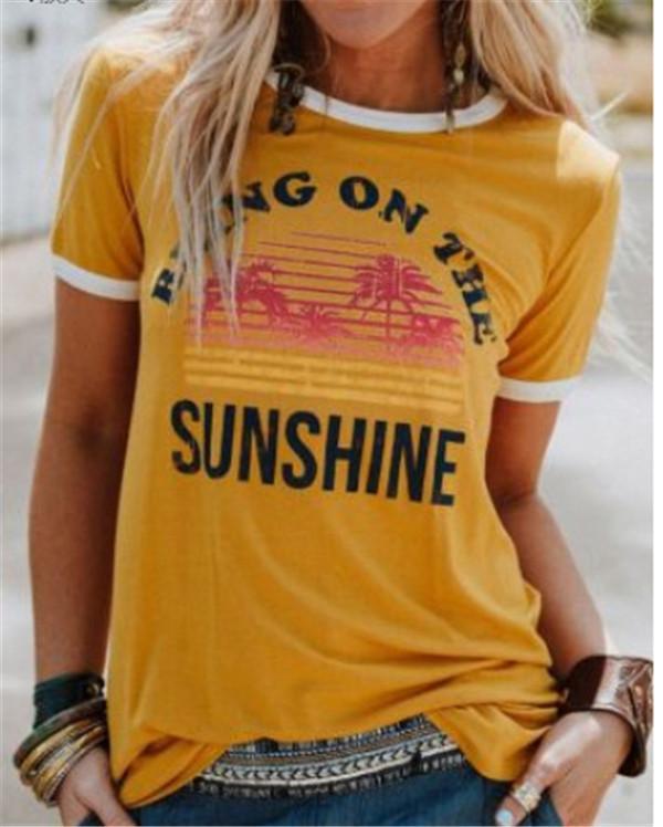 Fashion Round Neck Casual Summer Women Holiday Blouse