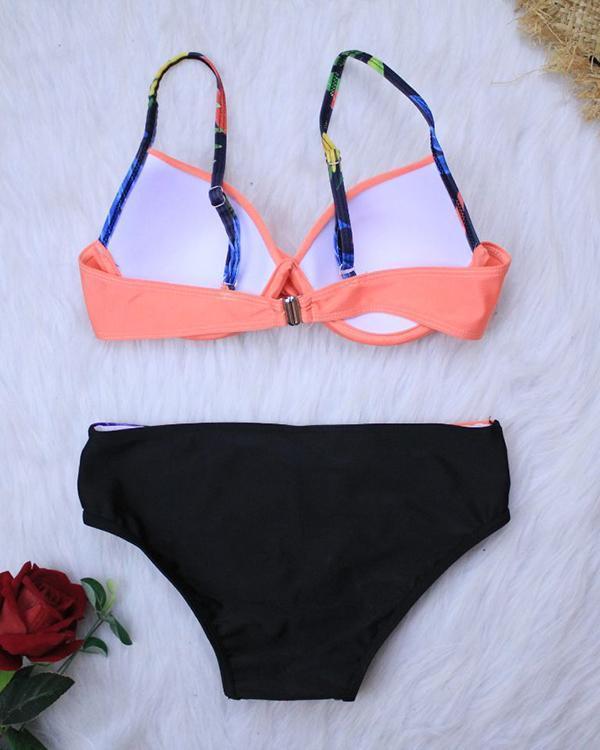 Sexy Twist Push Up Two Piece Swimsuit