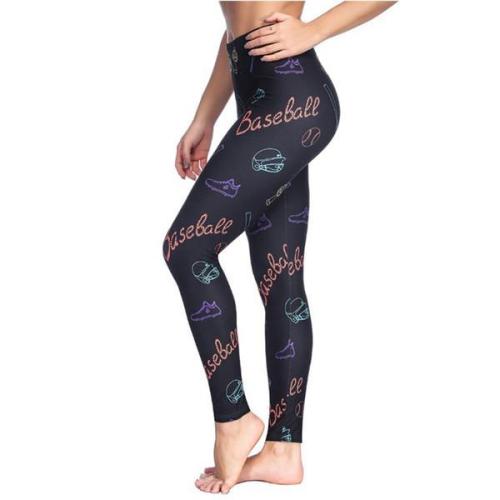 BEWITCHING FULL LENGTH BRUSHED TIGHTS SPORTS PRINT