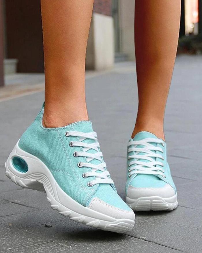Solid Canvas Air Cushion Sneakers