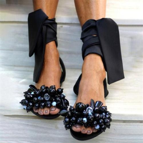 Womens Fashion Lace Up Design Flat Sandals