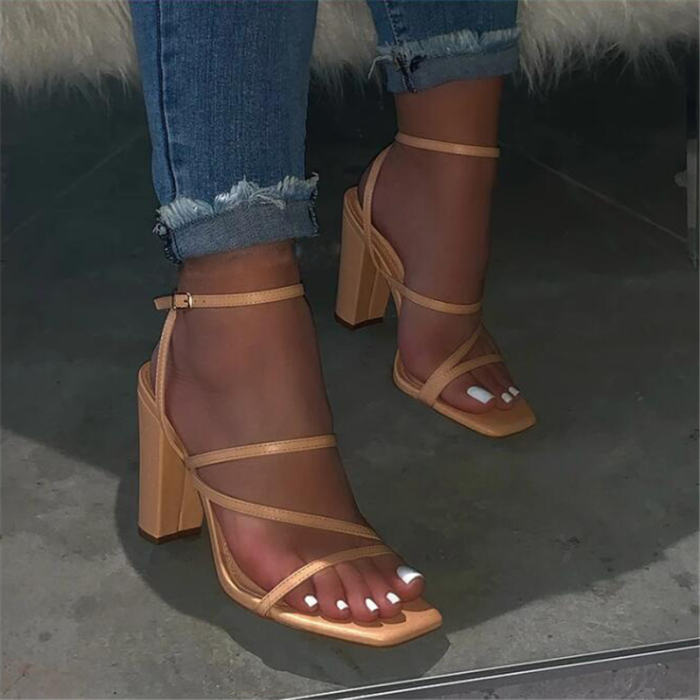 Pink New Summer Sandals Open-toe High-heeled Sandal