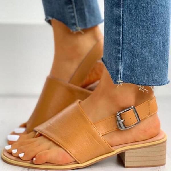 Toe Post Slingback Chunky Heeled Sandals
