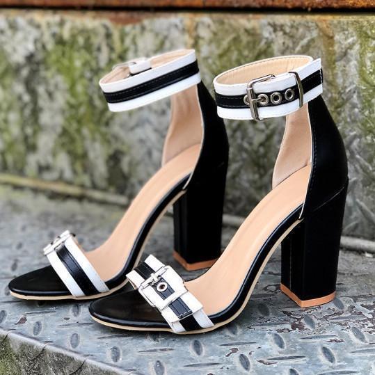 Women's High Heel Sandals Round Toe Thick Heel Elegant Shoes