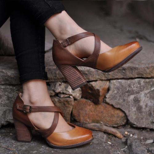 Women's high heels 8 cm with buckle Sandals