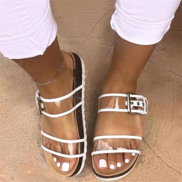 Flip Flop See-Through Slip-On Flat With PVC Slippers