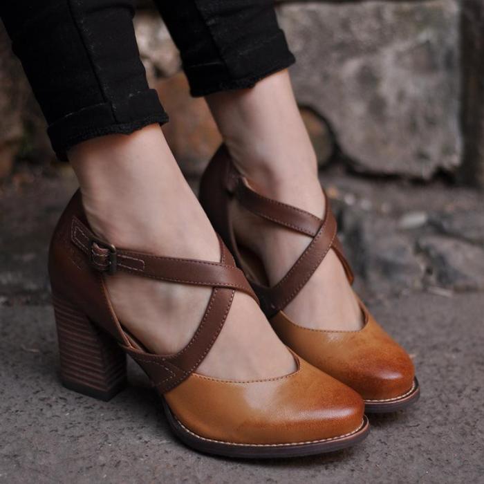 Women's high heels 8 cm with buckle Sandals