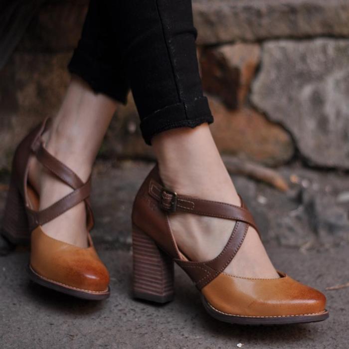 Women's high heels 8 cm with buckle Sandals