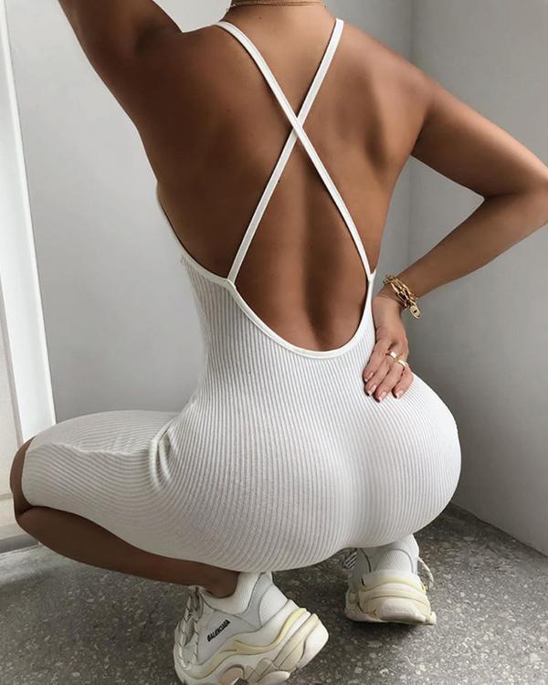 One Piece Tank Top Sleeveless V-neck Bodycon Club Short Jumpsuit Romper