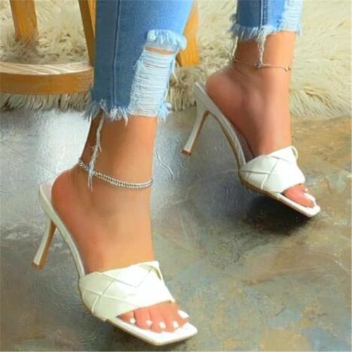 Fashion Square Woven Sandals Slippers