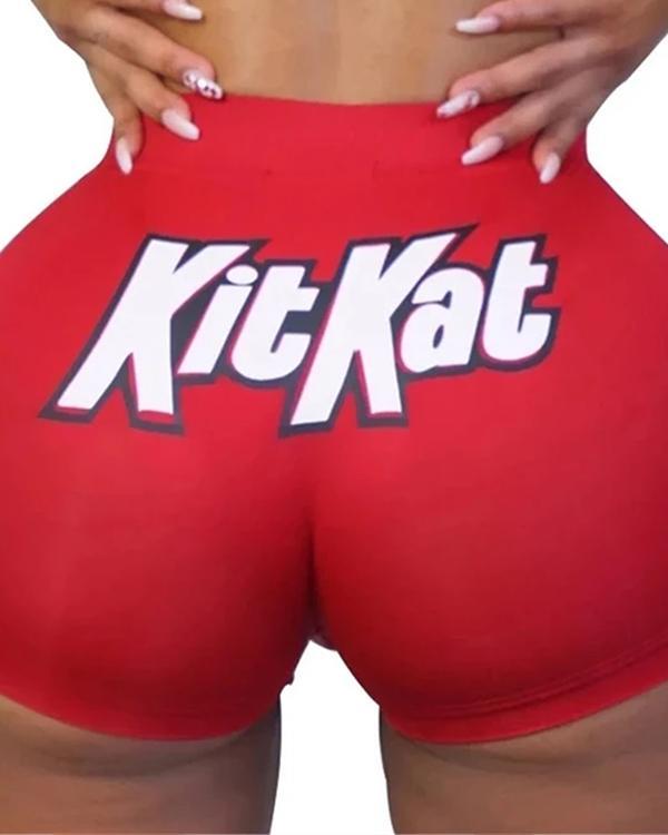 Fashion KitKat Print Sexy Shorts