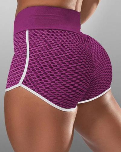 Jacquard High-waist Hip-wrapped Running Shorts