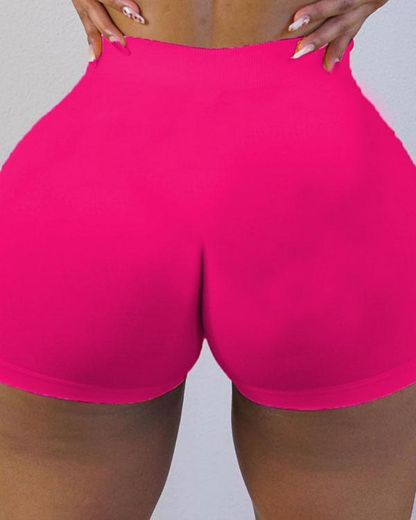 Fashion Sexy Sportswear Skinny Solid Shorts