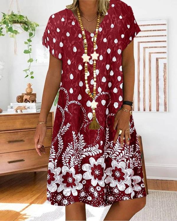 Boho A-Line Tribal Casual Short Sleeve Dresses