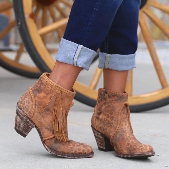 Women Comfy Vintage Slip-on Booties Shoes