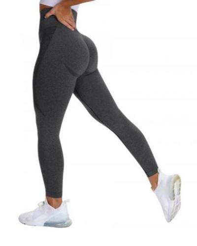 Gray Yoga Legging Knit Seamless High Rise Female