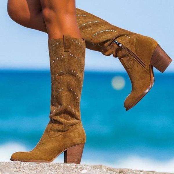 chunky heel winter boots