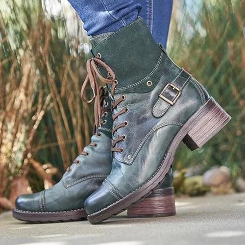 Chic Style Color-block Boots Lace-Up All Season Boots