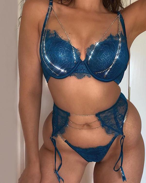 Womens sexy set lingerie lace bra and panty suit