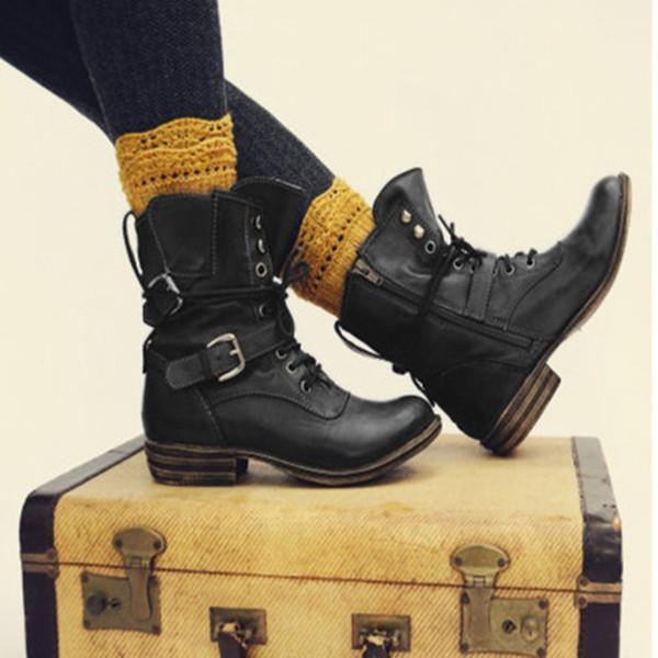 Women Chunky Heel Winter Ankle Boots