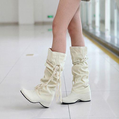 Women Flat Heel Suede Boots