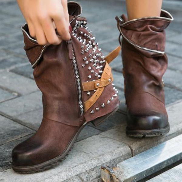 flat round toe boots