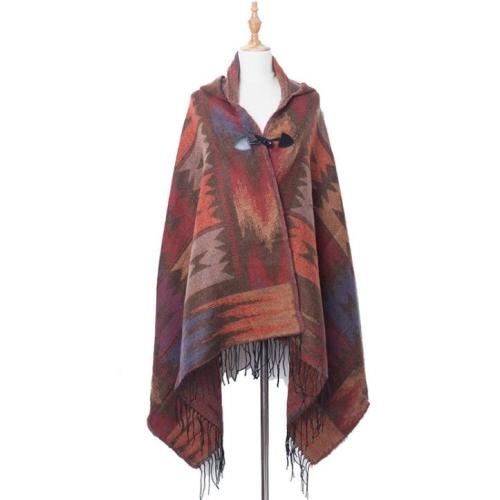 Women Winter Warm  Scarf New Designer Plaid Hood Hat Scarf Shawls Scarves Wraps