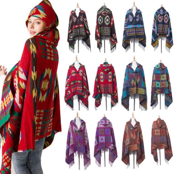 Women Winter Warm  Scarf New Designer Plaid Hood Hat Scarf Shawls Scarves Wraps