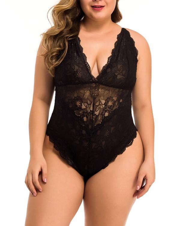 Plus Size Main Attraction Lace Teddy