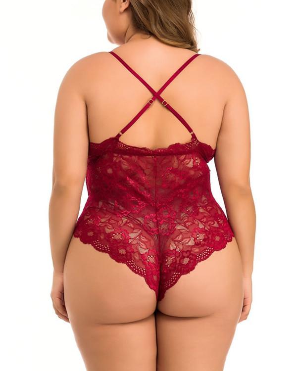 Plus Size Main Attraction Lace Teddy