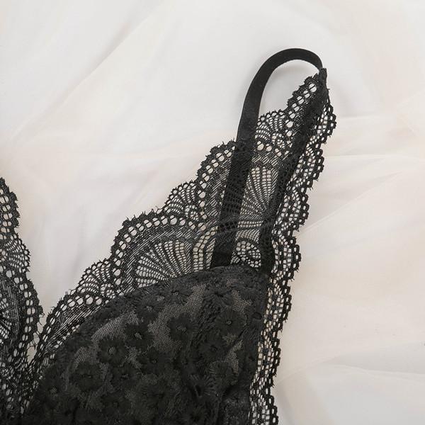 Women Sexy Lingerie Black Lace Bralette Set