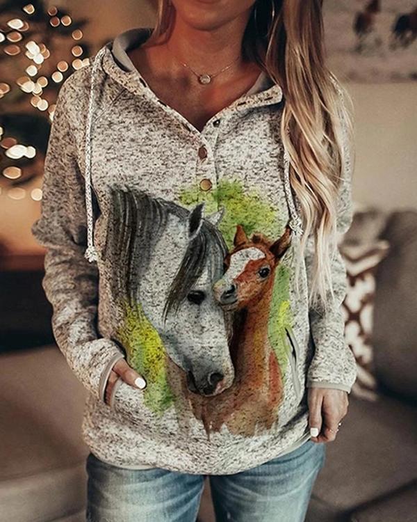 Fall & Winter Printed Long Sleeve Casual Sweatshirt