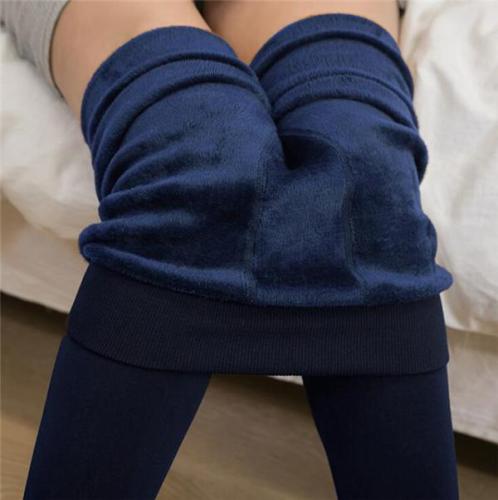 Winter Stretchy Leggings Warm Fleece Lined Slim Thermal Pants