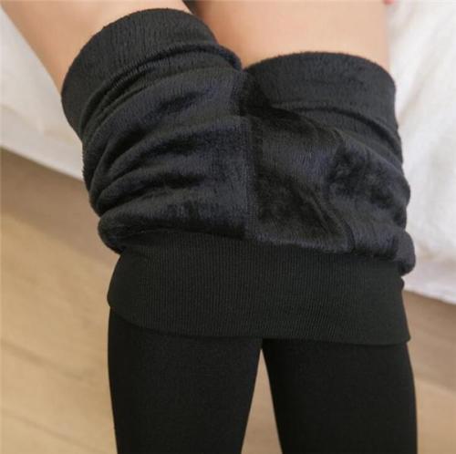 Winter Stretchy Leggings Warm Fleece Lined Slim Thermal Pants