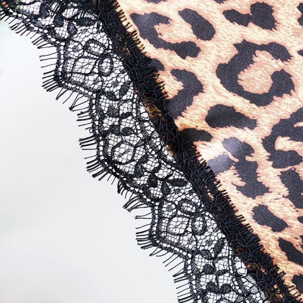 Leopard Print Sexy Ice Silk 4PCS Pajama Set