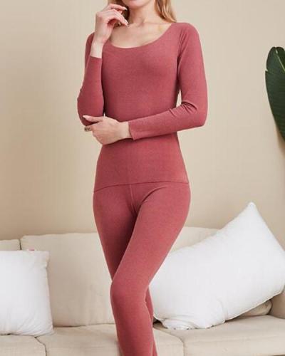 Female Double-Sided Sanded Autumn Winter Warm Thermal Underwear