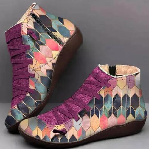 lace up flat heel boots