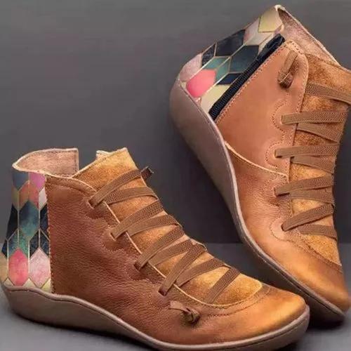 lace up flat heel boots
