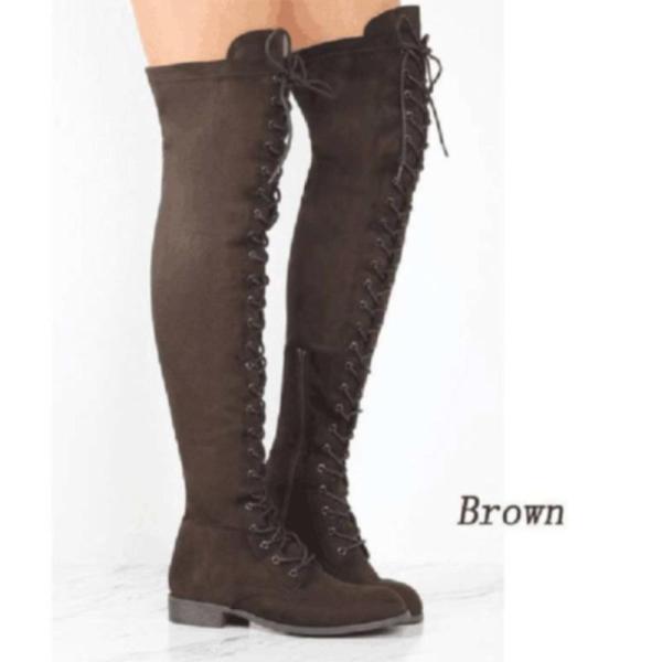 lace up flat heel boots