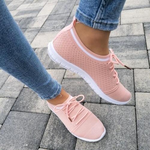 Pink Mesh Sneakers
