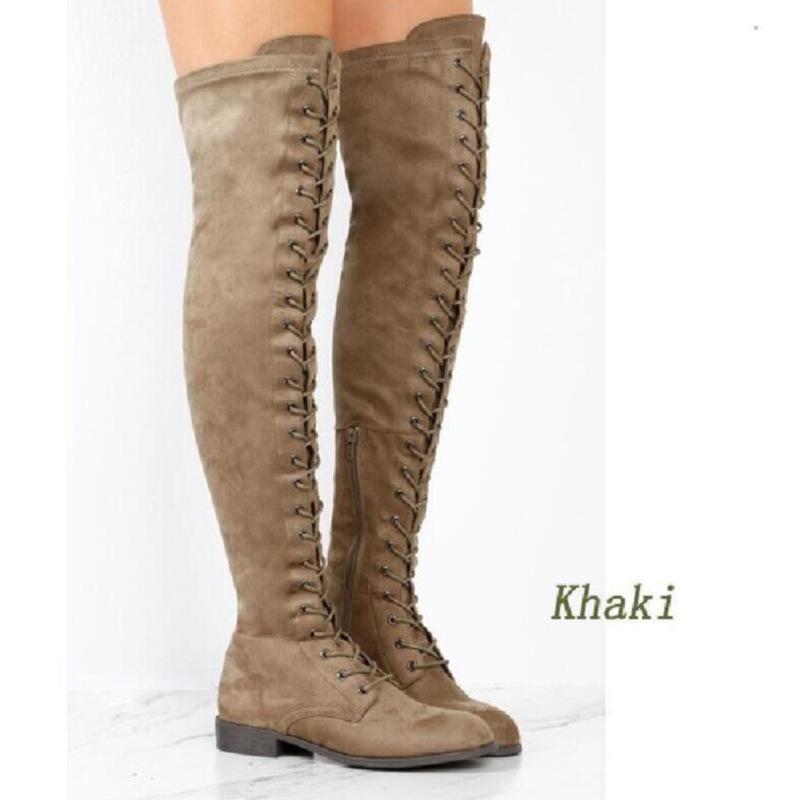 lace up flat heel boots
