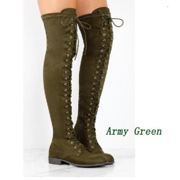 lace up flat heel boots
