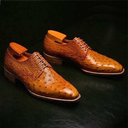 Formal Ostrich Derby Shoes for Men