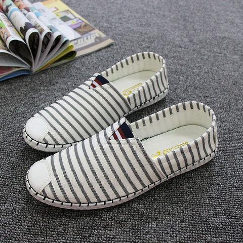 Men's Canvas Black-white Daily Casual Shoes