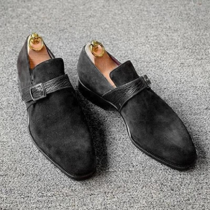 Handmade Men’s Suede & Leather Dress Formal Shoes