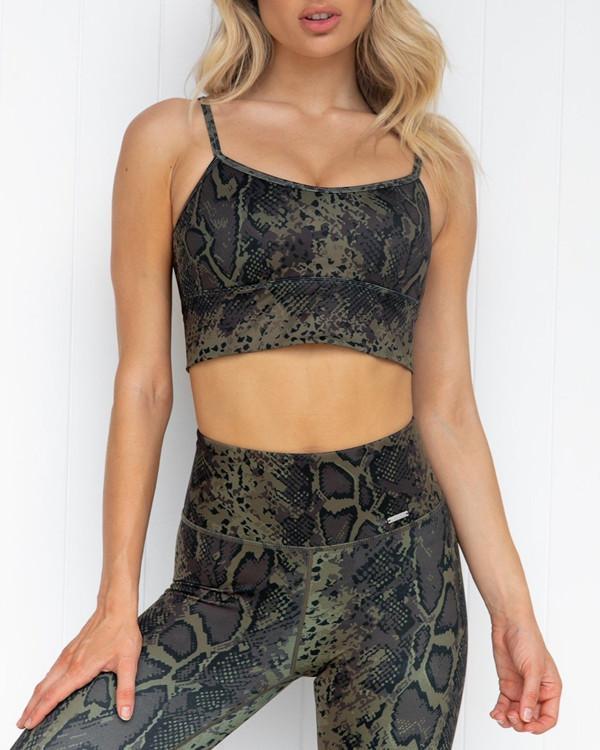 Women's Snake Skin Trousers Yoga Wear Fitness Suit