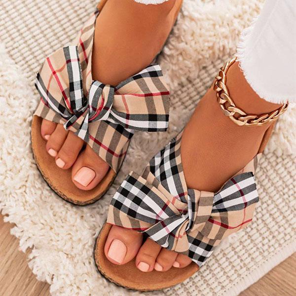 Women Comfy Classic Plaid Summer Sandals